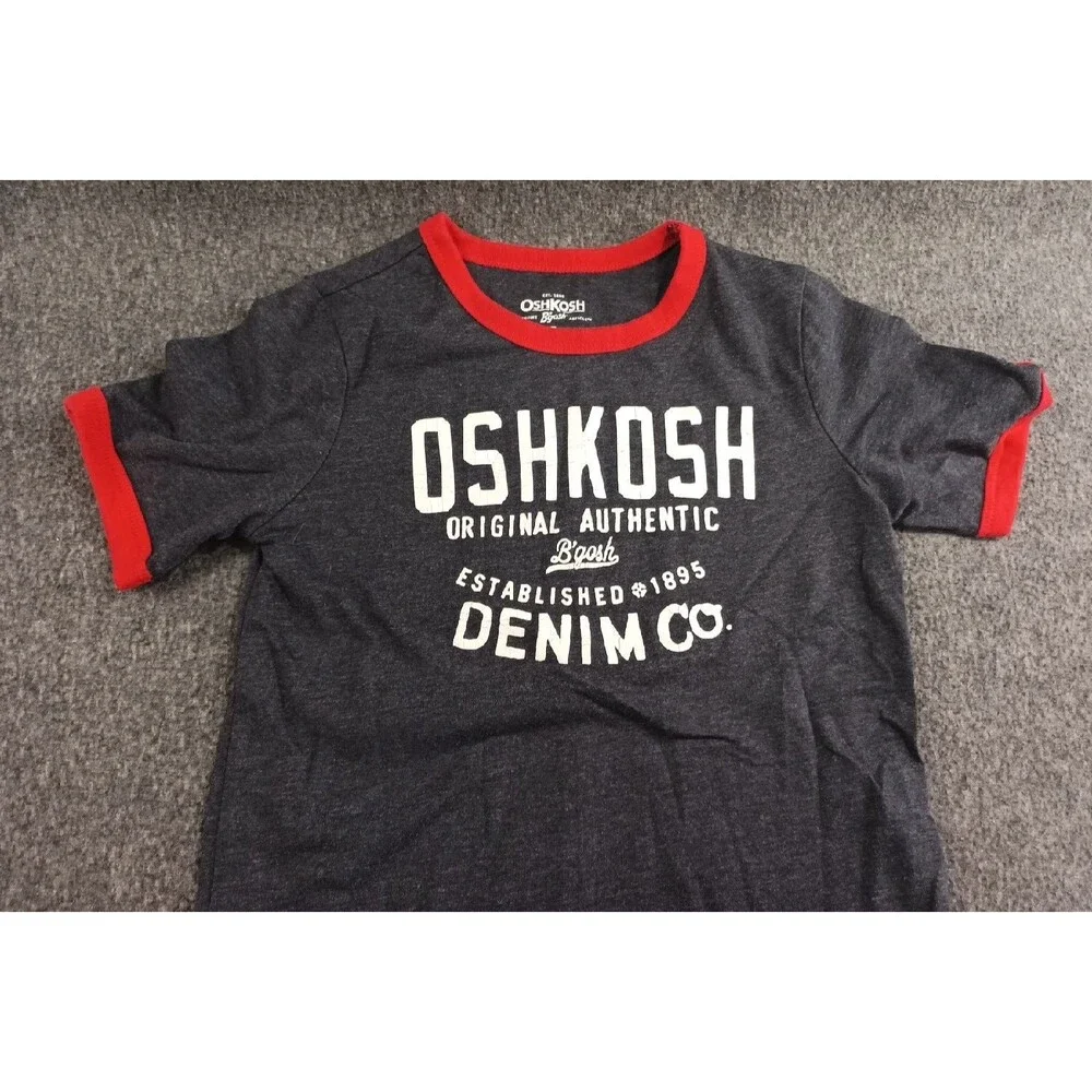 Oshkosh B'Gosh Denim Co Lot of 2 Boys Ringer T-Shirt Size 6